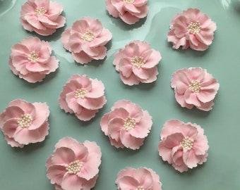 Royal Icing Flowers Soft Pink Weddings Events Showers Cake Toppers Cupcakes