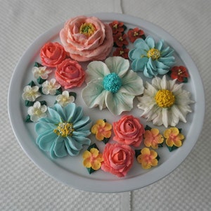 Royal Icing Summer Gardens Bouquet "NEW" Cake Topper Flowers Kit
