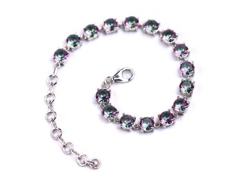 Bracciale Tennis In Topazio Mistico: Argento Sterling 925 - Foto 3