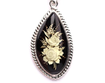 Hetty'S - Unieke hanger - met collier - van een ijsvogel - amber en turquoois - echt