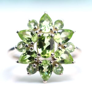 Peridot Sterling Silver Ring - Beautiful Peridot Statement Ring - August Birthstone Jewelry