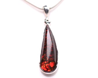 Ammolite One of a Kind Pendant - Sterling Silver Ammolite Necklace - Ammolite Fossil Jewelry - Christmas Gift for Her