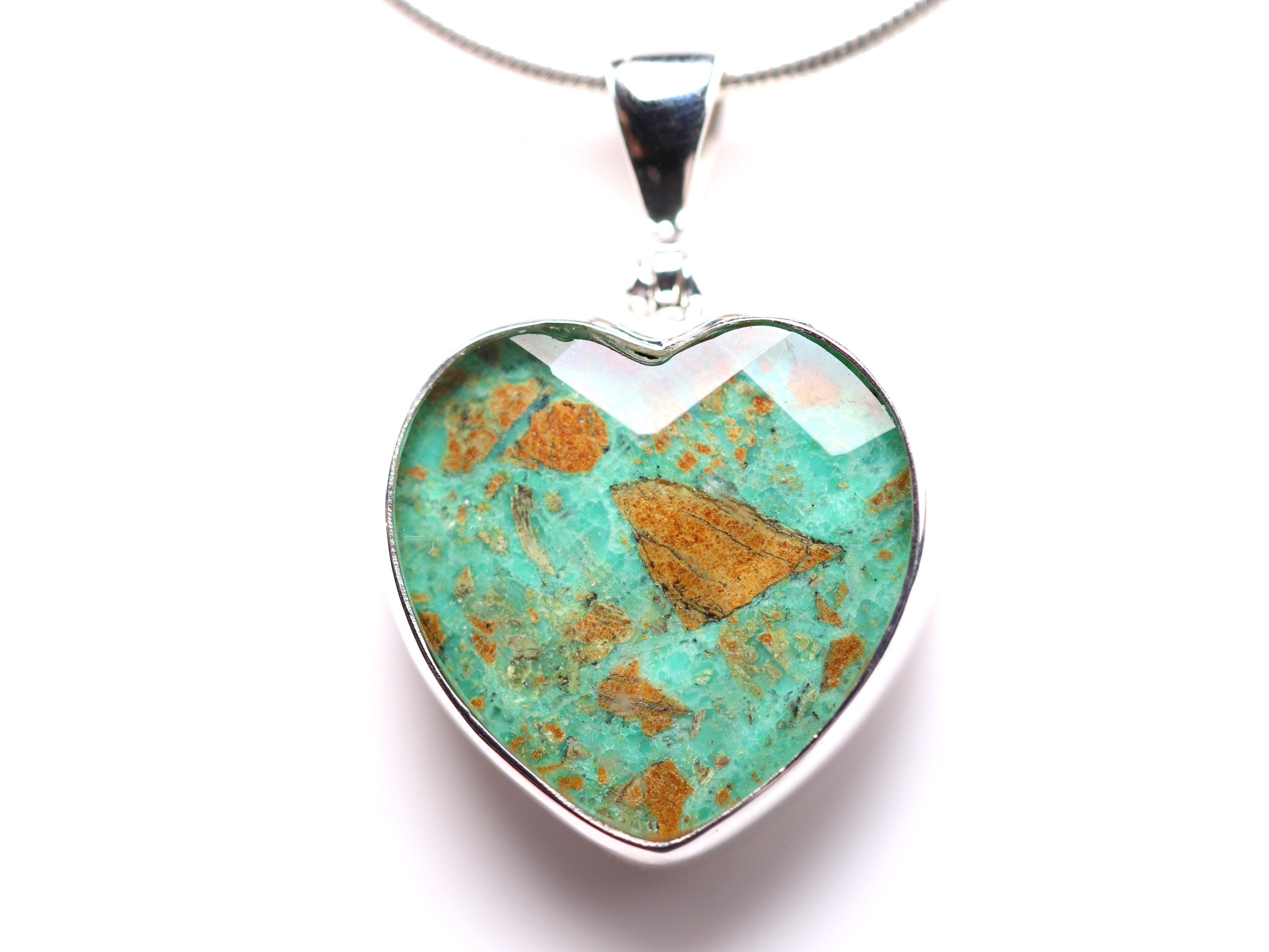 Natural Smithsonite Multi Stone Pendant with Brazilian Optical Quartz - One of a Kind Sterling Silver Statement Necklace - Gemstone Doublet