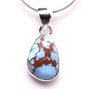 Golden Hills Turquoise Pendant - Sterling Silver One of a Kind Turquoise Necklace - Lavender Turquoise Jewelry