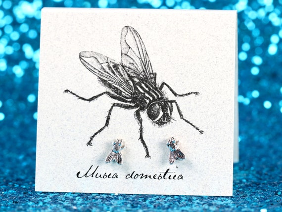 1 Single Sterling Silver TINY 7x10mm Insect Bug Bee Stud Post Earring!