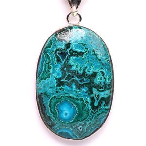 AAA Quality Malachite and Azurite Pendant - Sterling Silver One of a Kind Pendant - Chrysocolla Necklace
