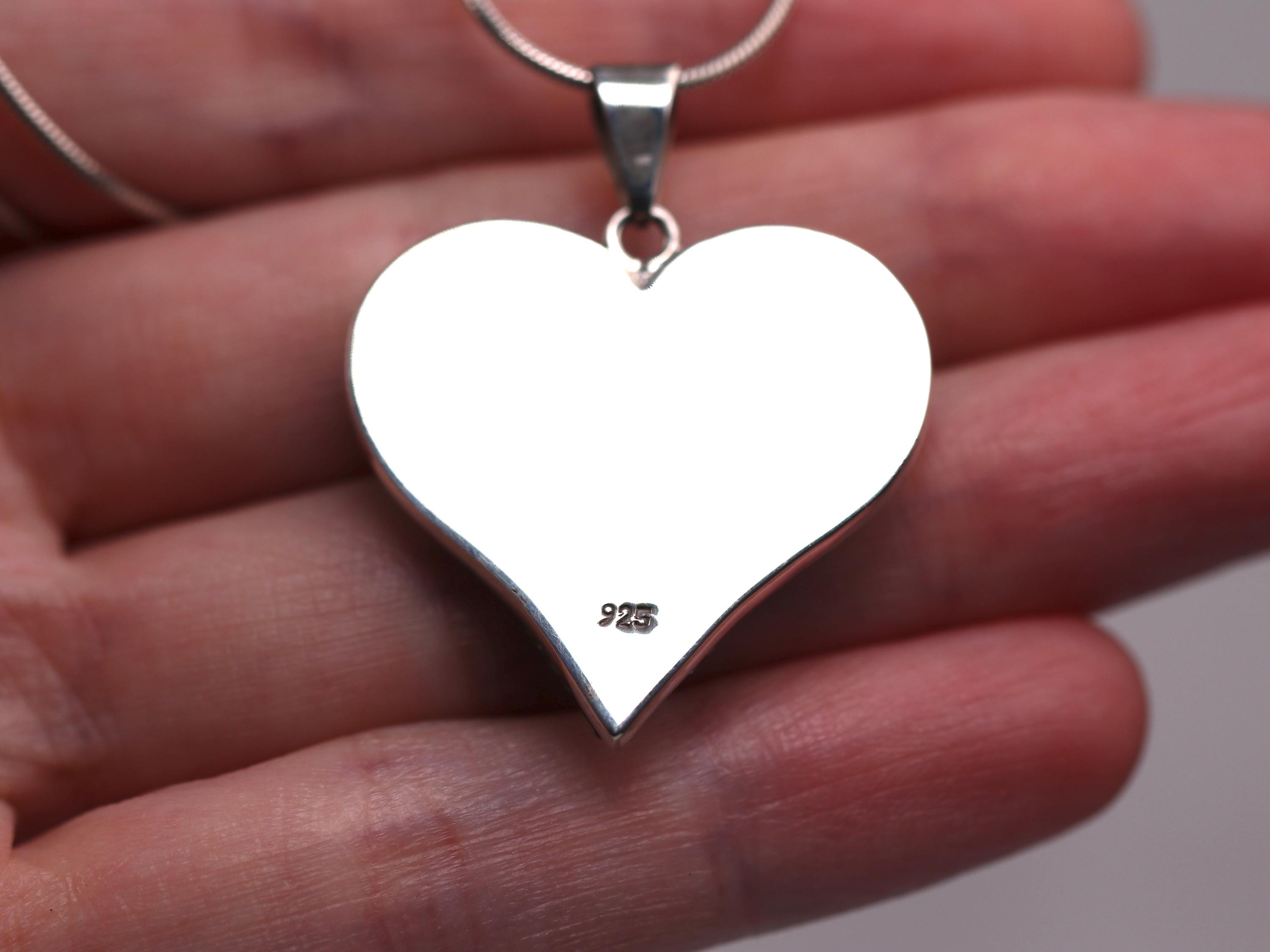 Sterling Silver Micro Mosaic Heart Pendant - Featuring Dichroic