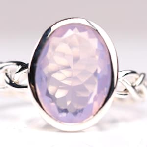 Size 9 - Natural Lavender Quartz Ring - Sterling Silver Purple Quartz Jewelry - Unique Gift for Her