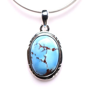 Golden Hills Turquoise Pendant - Sterling Silver One of a Kind Turquoise Necklace - Lavender Turquoise Jewelry