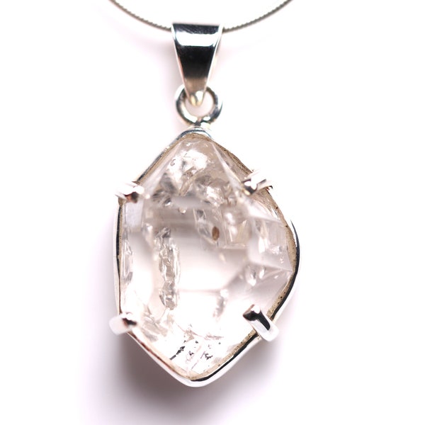 Large Herkimer Diamond Sterling Silver Pendant - One of a Kind Herkimer Diamond Jewelry