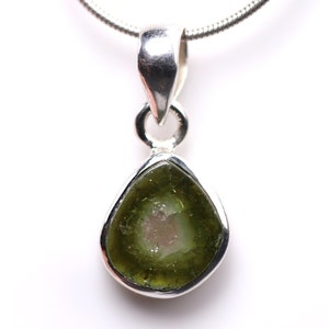 Green Bicolor Tourmaline Slice Pendant - Green Tourmaline Jewelry - One of a Kind Pendant - Watermelon Tourmaline