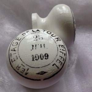 French "Paris Postmark" Drawer Knob, Cupboard, Cabinet, Dresser Knob, French Decor, Various Sizes