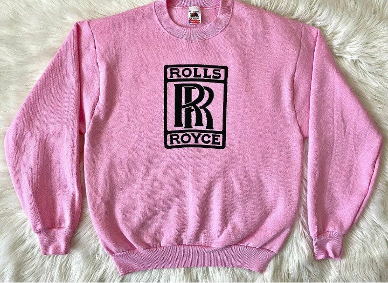 Rolls Royce Dealership Sweatshirt Vintage 1980s Long Sleeve Car Logo Shirt Luxury Branding T-shirt RR Tee