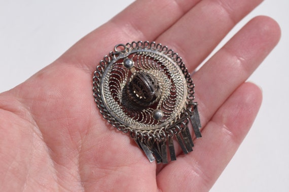 Sombrero Pendant Vintage Mexican Silver Fine Filigree Charm Sombrero Pendant Vintage Mexican Silver Fine Filigree Charm