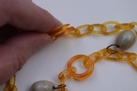 celluloid necklace and bracelet vintage set with … - image 4