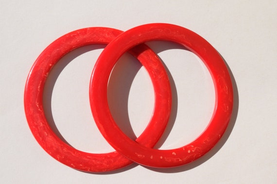 bakelite bracelets vintage bangles watermelon red… - image 6