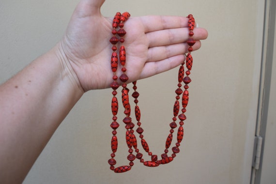 Egyptian Revival Neiger necklace vintage RARE red… - image 5