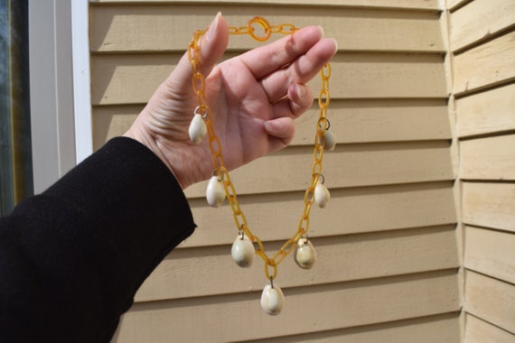 celluloid necklace and bracelet vintage set with … - image 3