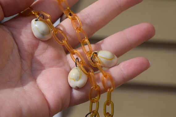 celluloid necklace and bracelet vintage set with … - image 2