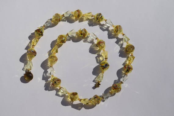 SALE glass necklace vintage multi color glass mar… - image 4