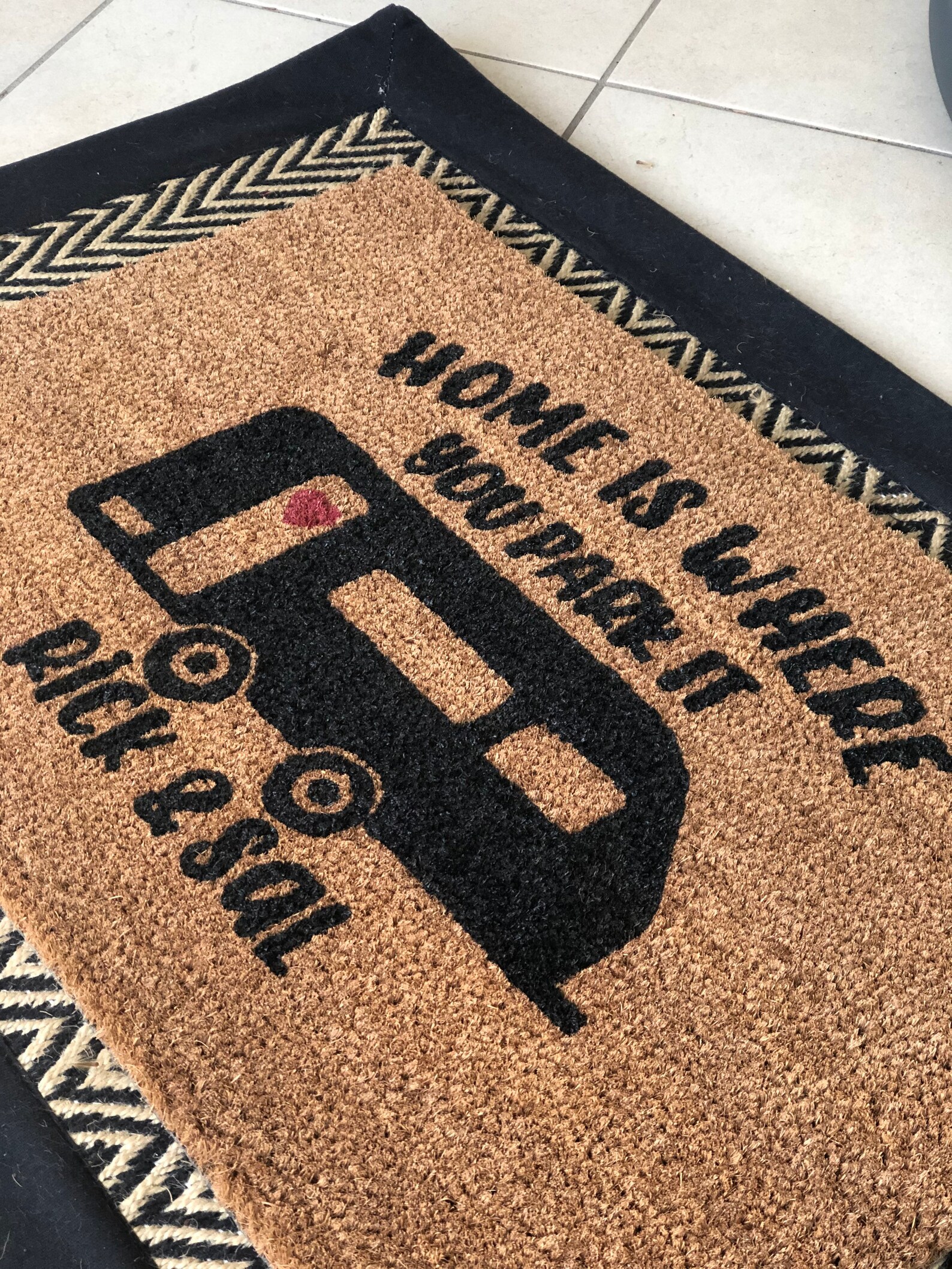 Personalised Happy Campers Caravan Coir Door Mat Etsy
