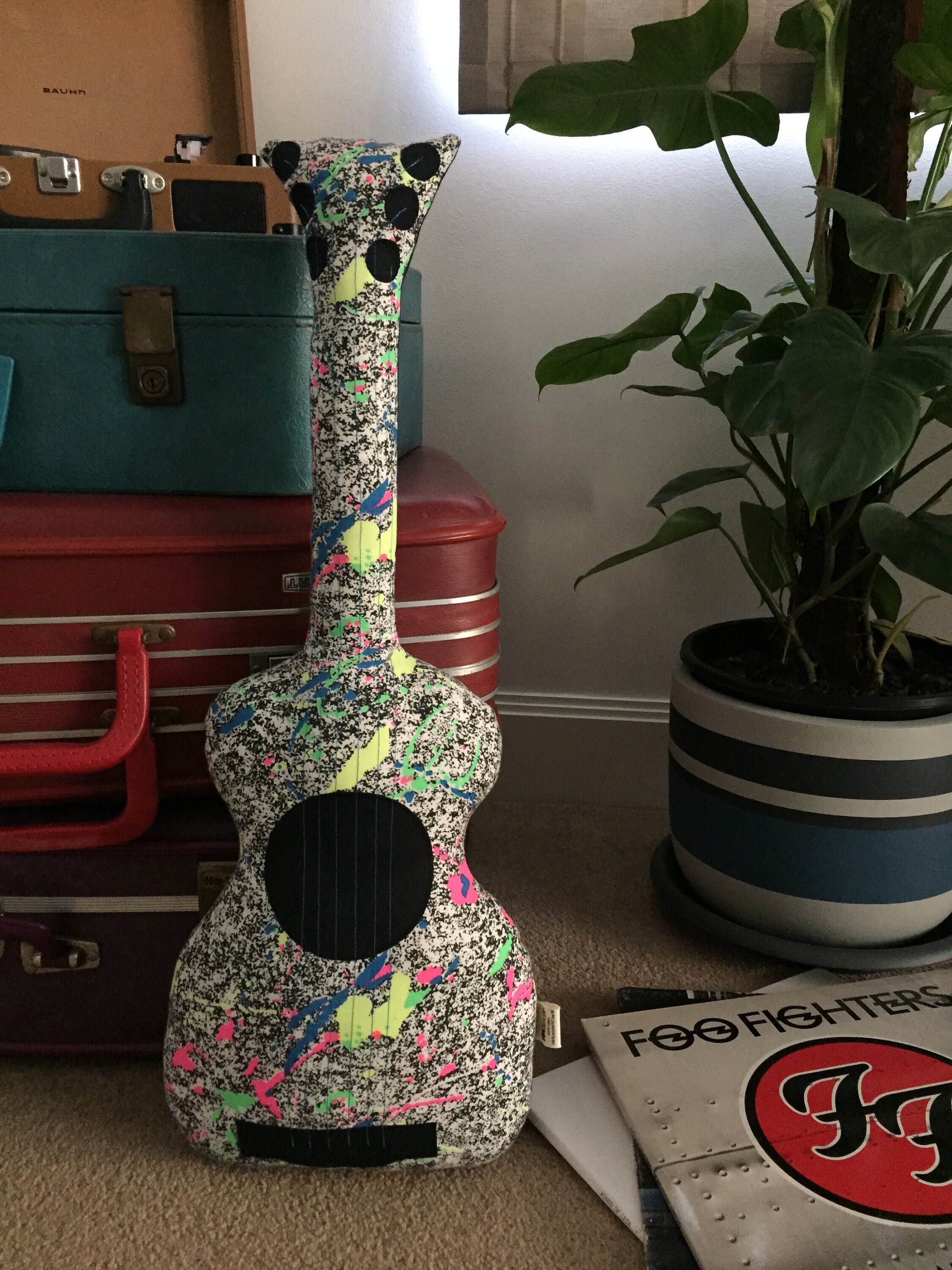 Guitar Pillow Guitar Softie Decorative Pillow Rockabilly Etsy