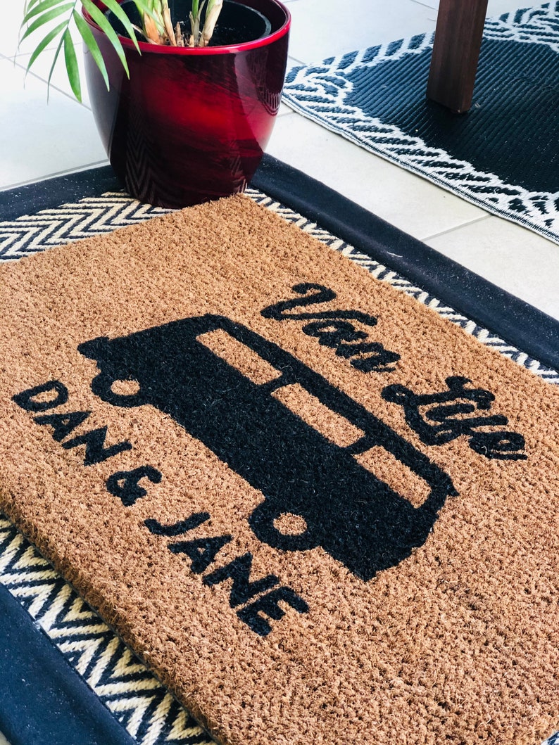 Personalised Van Life Camping Coir Door Mat Caravan Doormat Etsy