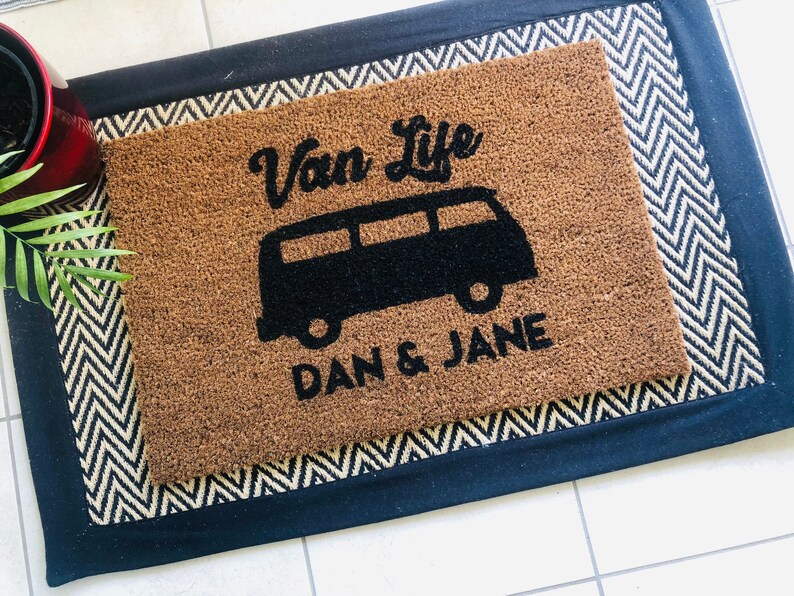 Personalised Van Life Camping Coir Door Mat Caravan Doormat Etsy