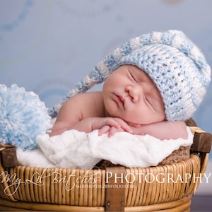 Newborn Crochet Baby Elf Hat (Christmas Baby Elf Hat, Photography Prop, Halloween Hat)
