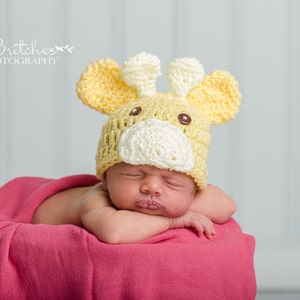 Crochet Newborn Giraffe Hat