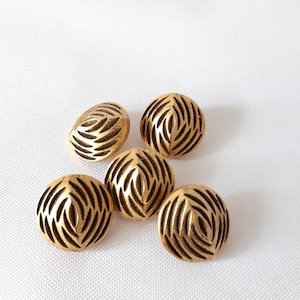 Vintage Home, Vintage Sewing Buttons, Gold and Black, Round Buttons, Knitting Buttons,