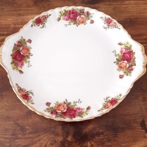 Royal Albert Old Country Roses, Oval Sandwich Plate, Vintage Cake Plates, Vintage Royal Albert Old Country Roses Oval Cake Plate