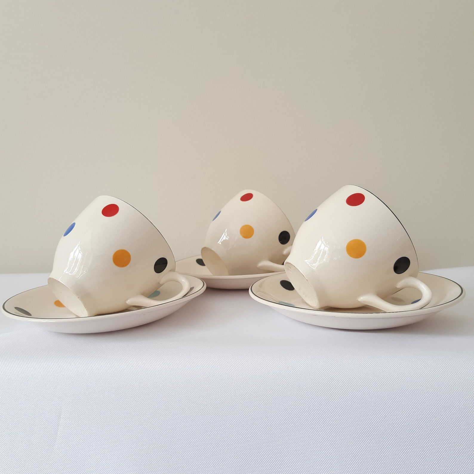 Polka Dot Tea set Vintage Polka Dot Tea Set Palissy Retro Etsy