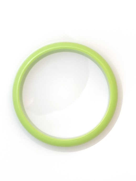 Bakelite Bracelet - Vivid Key Lime Green Polished… - image 3