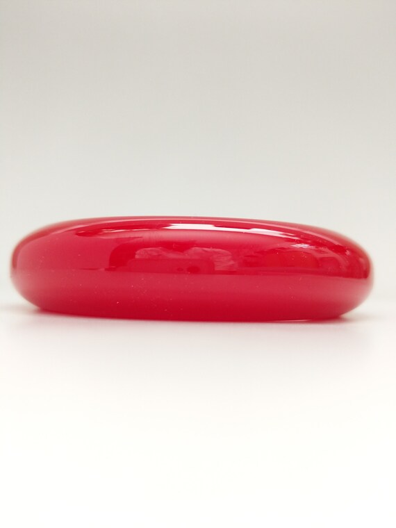 Bakelite Bracelet - Cherry Red Tall Dome Polished… - image 5