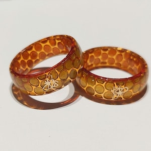 Honeycomb UV Resin and Glitter Rings - Whole Sizes 6-13