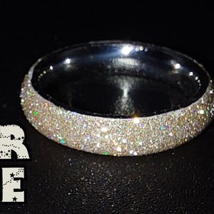Stellar Glitz Holographic Reflective Glitter Stainless Steel and UV Resin Rings - Whole Sizes 3-16 Solar Flare