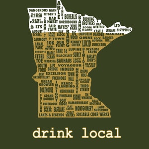 Drink Local-Minnesota Beer T-shirt - Updated Version