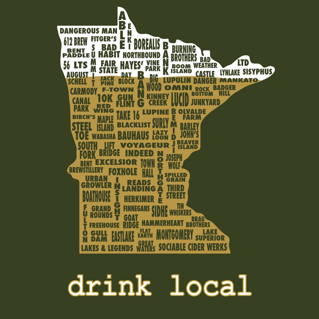 Drink Localminnesota Beer Tshirt Updated Version Etsy