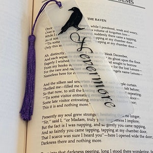 Raven Bookmark Crow Edgar Allan Poe Book Lover Gift Nevermore