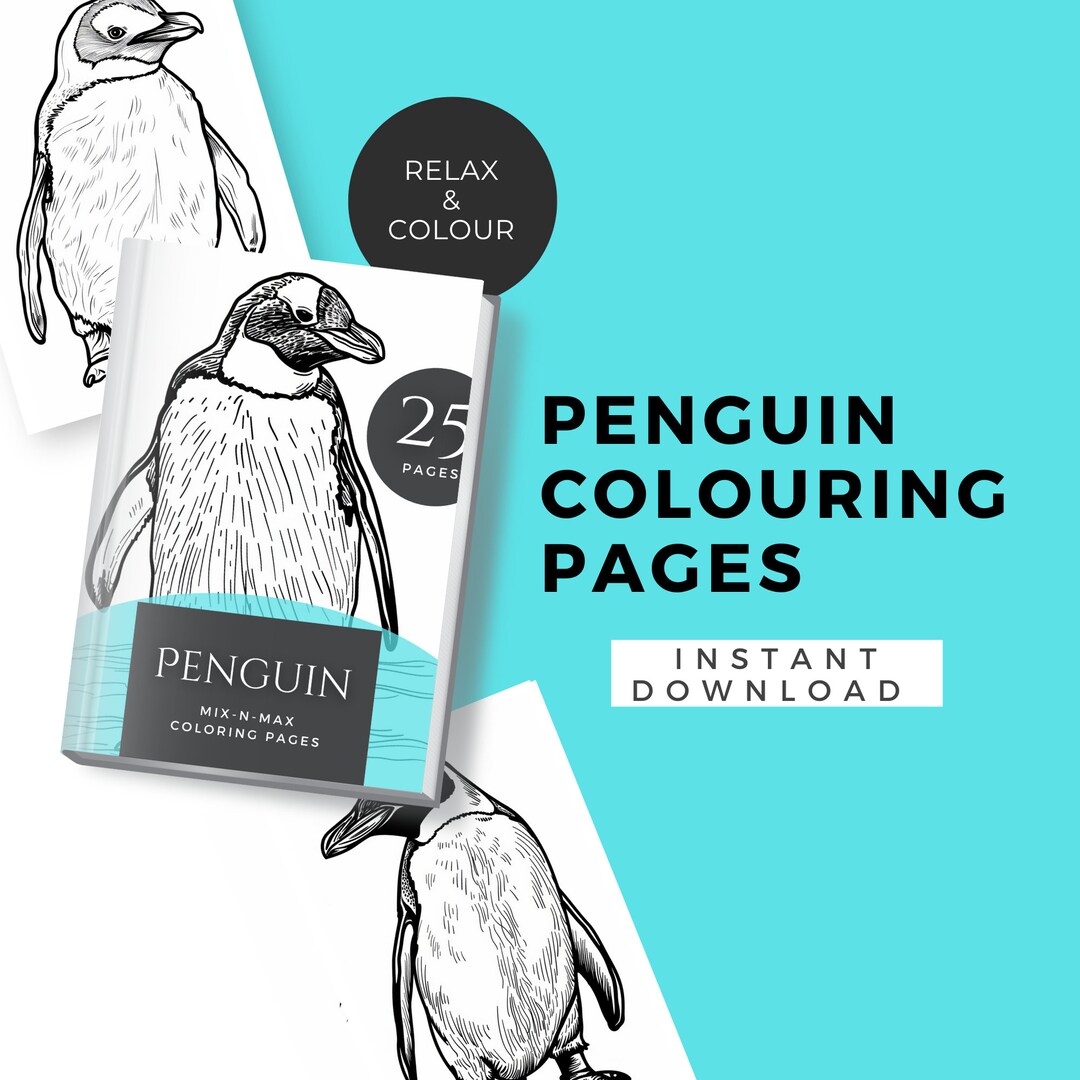 Penguin Colouring Pages - 25 Page Coloring Book - Etsy