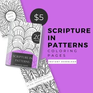 Scripture in Patterns Colouring Pages 20 Page Coloring Book - Etsy