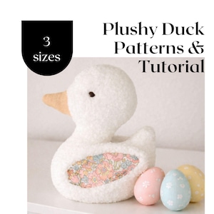 Modello di peluche a forma di anatra in tessuto – 3 misure, tutorial di cucito fai da te (download PDF)