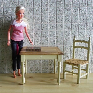 Miniature wooden cutting board scale 1/6 for doll diorama image 6