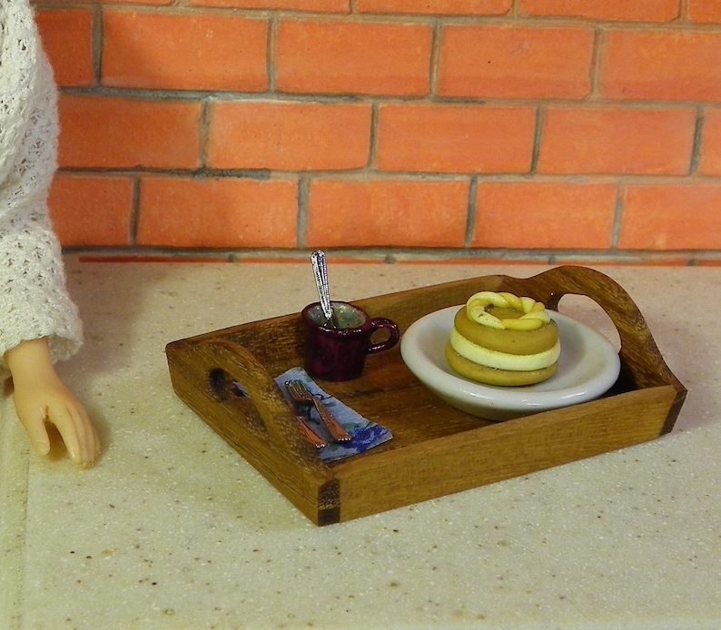 Dollhouse Barbie Realistic Wooden Tray Accessory for doll Etsy