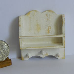 Stained Decorated Wall Shelf in Wood for 1:12 Scale Dollhouse image 2