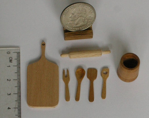 1:12 Dollhouse Miniatures Kitchen Cutting Board Rolling Pinset Accessories TYRDE 