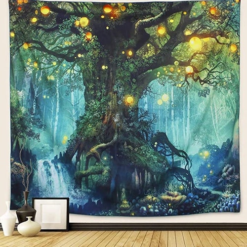Forest Tapestry Nature Tree Wall Hanging Tapestry Etsy