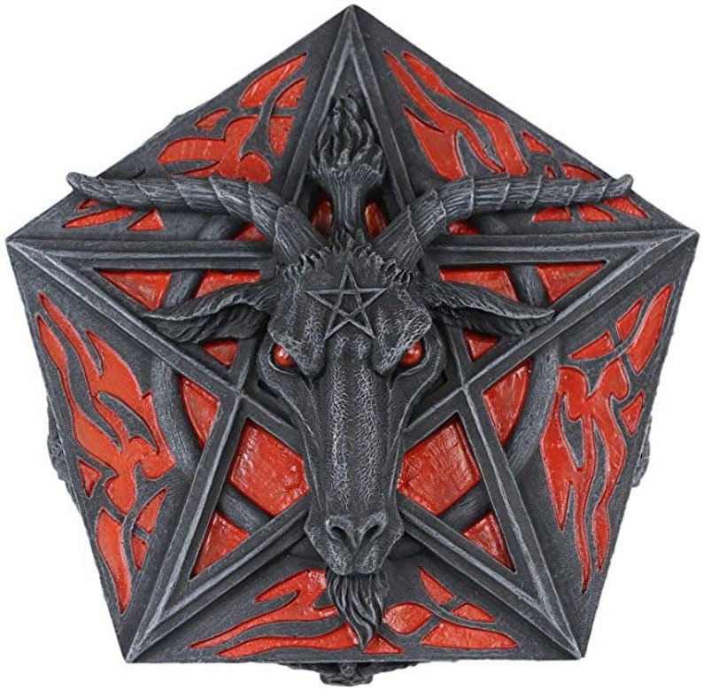 Red Gothic Pentagram Sabbatic Goat Baphomet Satan Mendes - Etsy