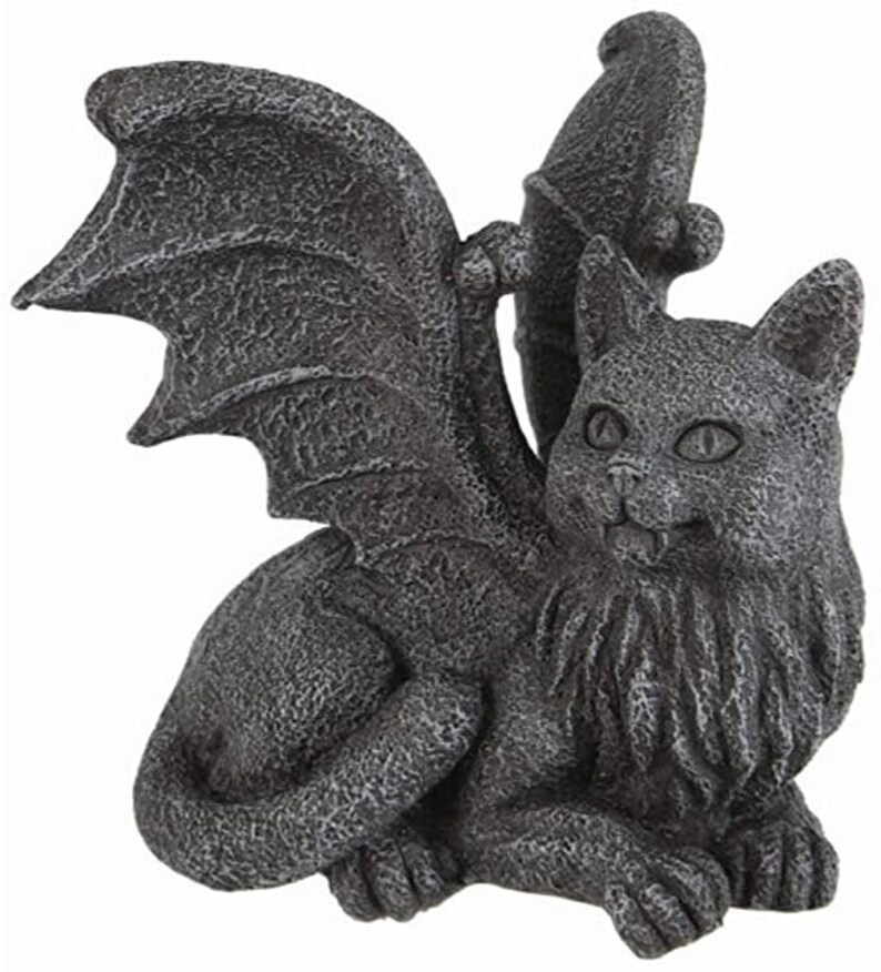 winged cat gargoyle statue
